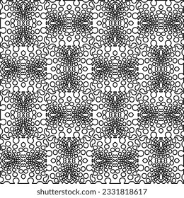Texture with figures from lines. Black and white pattern for web page, textures, card, poster, fabric, textile. Monochrome graphic repeating design.