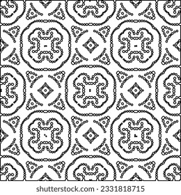 Texture with figures from lines. Black and white pattern for web page, textures, card, poster, fabric, textile. Monochrome graphic repeating design.