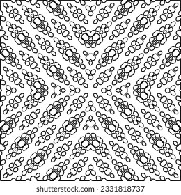 Texture with figures from lines. Black and white pattern for web page, textures, card, poster, fabric, textile. Monochrome graphic repeating design.