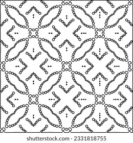 Texture with figures from lines. Black and white pattern for web page, textures, card, poster, fabric, textile. Monochrome graphic repeating design.