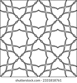 Texture with figures from lines. Black and white pattern for web page, textures, card, poster, fabric, textile. Monochrome graphic repeating design.