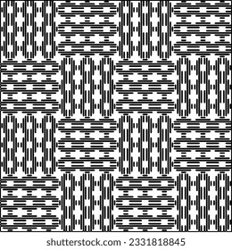 Texture with figures from lines. Black and white pattern for web page, textures, card, poster, fabric, textile. Monochrome graphic repeating design.