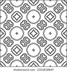 Texture with figures from lines. Black and white pattern for web page, textures, card, poster, fabric, textile. Monochrome graphic repeating design.