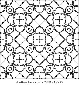 Texture with figures from lines. Black and white pattern for web page, textures, card, poster, fabric, textile. Monochrome graphic repeating design.