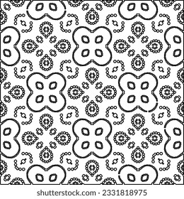 Texture with figures from lines. Black and white pattern for web page, textures, card, poster, fabric, textile. Monochrome graphic repeating design.