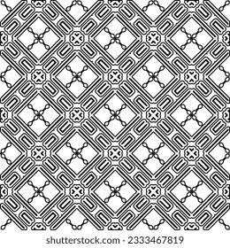 Texture with figures from lines. Black and white pattern for web page, textures, card, poster, fabric, textile. Monochrome graphic repeating design. 