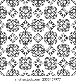 Texture with figures from lines. Black and white pattern for web page, textures, card, poster, fabric, textile. Monochrome graphic repeating design. 