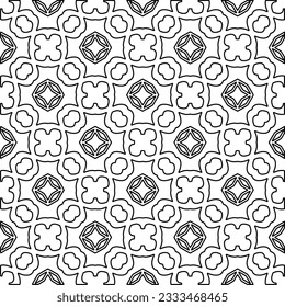 Texture with figures from lines. Black and white pattern for web page, textures, card, poster, fabric, textile. Monochrome graphic repeating design. 