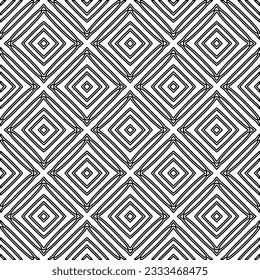 Texture with figures from lines. Black and white pattern for web page, textures, card, poster, fabric, textile. Monochrome graphic repeating design. 