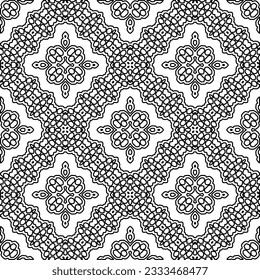Textur mit Zahlen aus Linien. Schwarz-Weiß Muster für Webseiten, Texturen, Karten, Poster, Stoff, Textilien. Monochrome grafische Wiederholungsdesign. 