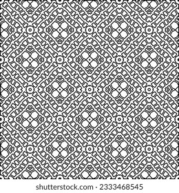 Texture with figures from lines. Black and white pattern for web page, textures, card, poster, fabric, textile. Monochrome graphic repeating design. 