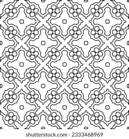 Texture with figures from lines. Black and white pattern for web page, textures, card, poster, fabric, textile. Monochrome graphic repeating design. 
