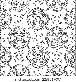 Texture with figures from lines.Abstract grunge background. Black and white pattern for web page, textures, card, poster, fabric, textile. Monochrome graphic repeating design. 