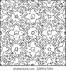 Texture with figures from lines.Abstract grunge background. Black and white pattern for web page, textures, card, poster, fabric, textile. Monochrome graphic repeating design. 