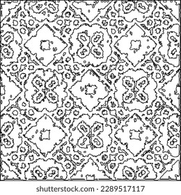 Texture with figures from lines.Abstract grunge background. Black and white pattern for web page, textures, card, poster, fabric, textile. Monochrome graphic repeating design. 