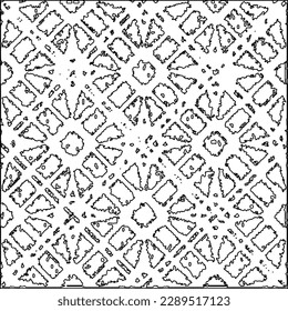 Texture with figures from lines.Abstract grunge background. Black and white pattern for web page, textures, card, poster, fabric, textile. Monochrome graphic repeating design. 