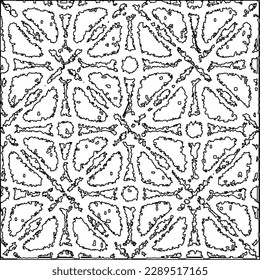 Texture with figures from lines.Abstract grunge background. Black and white pattern for web page, textures, card, poster, fabric, textile. Monochrome graphic repeating design. 