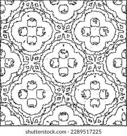 Texture with figures from lines.Abstract grunge background. Black and white pattern for web page, textures, card, poster, fabric, textile. Monochrome graphic repeating design. 