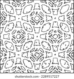 Texture with figures from lines.Abstract grunge background. Black and white pattern for web page, textures, card, poster, fabric, textile. Monochrome graphic repeating design. 