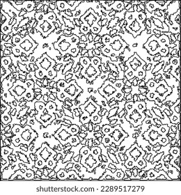 Texture with figures from lines.Abstract grunge background. Black and white pattern for web page, textures, card, poster, fabric, textile. Monochrome graphic repeating design. 