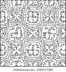 Texture with figures from lines.Abstract grunge background. Black and white pattern for web page, textures, card, poster, fabric, textile. Monochrome graphic repeating design. 