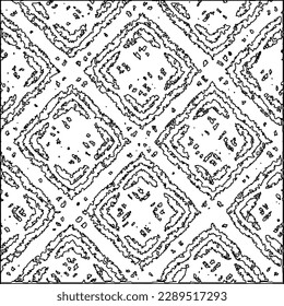Texture with figures from lines.Abstract grunge background. Black and white pattern for web page, textures, card, poster, fabric, textile. Monochrome graphic repeating design. 