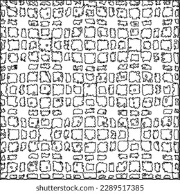 Textur mit Figuren aus Linien.Abstrakter Grunge Hintergrund. Schwarz-Weiß Muster für Webseiten, Texturen, Karten, Poster, Stoff, Textilien. Monochrome grafische Wiederholungsdesign. 