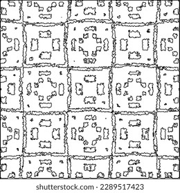 Texture with figures from lines.Abstract grunge background. Black and white pattern for web page, textures, card, poster, fabric, textile. Monochrome graphic repeating design. 