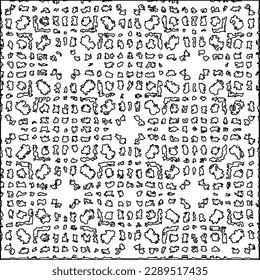 Texture with figures from lines.Abstract grunge background. Black and white pattern for web page, textures, card, poster, fabric, textile. Monochrome graphic repeating design. 