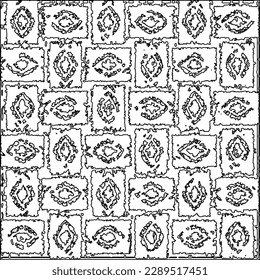 Texture with figures from lines.Abstract grunge background. Black and white pattern for web page, textures, card, poster, fabric, textile. Monochrome graphic repeating design. 
