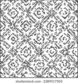 Texture with figures from lines.Abstract grunge background. Black and white pattern for web page, textures, card, poster, fabric, textile. Monochrome graphic repeating design. 