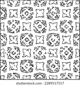 Texture with figures from lines.Abstract grunge background. Black and white pattern for web page, textures, card, poster, fabric, textile. Monochrome graphic repeating design. 