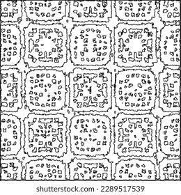 Texture with figures from lines.Abstract grunge background. Black and white pattern for web page, textures, card, poster, fabric, textile. Monochrome graphic repeating design. 