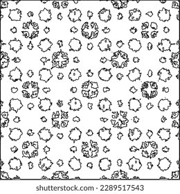 Texture with figures from lines.Abstract grunge background. Black and white pattern for web page, textures, card, poster, fabric, textile. Monochrome graphic repeating design. 