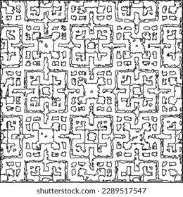 Texture with figures from lines.Abstract grunge background. Black and white pattern for web page, textures, card, poster, fabric, textile. Monochrome graphic repeating design. 