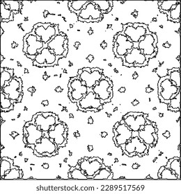 Texture with figures from lines.Abstract grunge background. Black and white pattern for web page, textures, card, poster, fabric, textile. Monochrome graphic repeating design. 