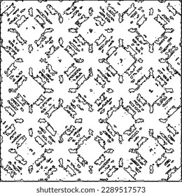 Texture with figures from lines.Abstract grunge background. Black and white pattern for web page, textures, card, poster, fabric, textile. Monochrome graphic repeating design. 