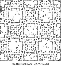 Texture with figures from lines.Abstract grunge background. Black and white pattern for web page, textures, card, poster, fabric, textile. Monochrome graphic repeating design. 