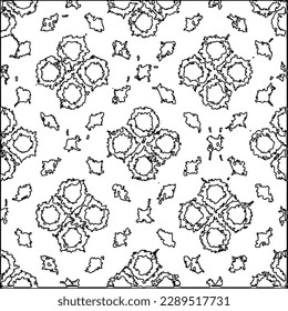 Texture with figures from lines.Abstract grunge background. Black and white pattern for web page, textures, card, poster, fabric, textile. Monochrome graphic repeating design. 