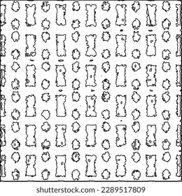 Texture with figures from lines.Abstract grunge background. Black and white pattern for web page, textures, card, poster, fabric, textile. Monochrome graphic repeating design. 