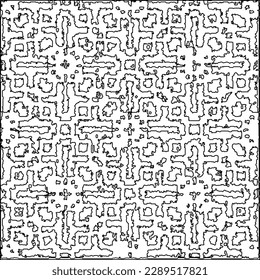 Texture with figures from lines.Abstract grunge background. Black and white pattern for web page, textures, card, poster, fabric, textile. Monochrome graphic repeating design. 