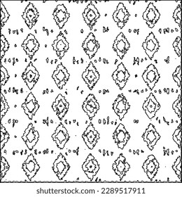 Texture with figures from lines.Abstract grunge background. Black and white pattern for web page, textures, card, poster, fabric, textile. Monochrome graphic repeating design. 