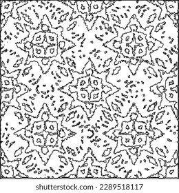 Texture with figures from lines.Abstract grunge background. Black and white pattern for web page, textures, card, poster, fabric, textile. Monochrome graphic repeating design. 
