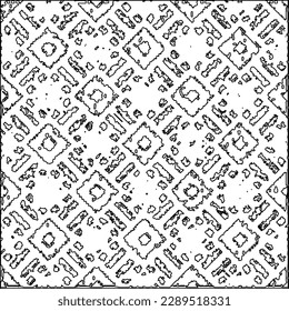 Texture with figures from lines.Abstract grunge background. Black and white pattern for web page, textures, card, poster, fabric, textile. Monochrome graphic repeating design. 