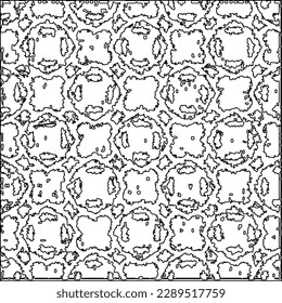 Texture with figures from lines.Abstract grunge texture. Black and white pattern for web page, textures, card, poster, fabric, textile. Monochrome graphic repeating design. 