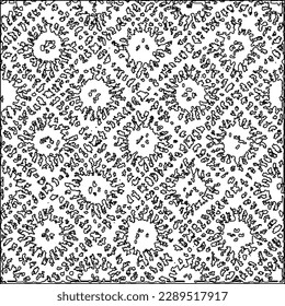 Texture with figures from lines.Abstract grunge texture. Black and white pattern for web page, textures, card, poster, fabric, textile. Monochrome graphic repeating design. 