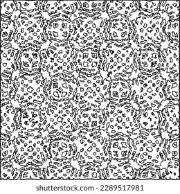 Texture with figures from lines.Abstract grunge texture. Black and white pattern for web page, textures, card, poster, fabric, textile. Monochrome graphic repeating design. 