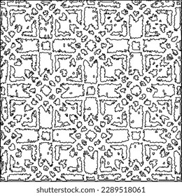 Texture with figures from lines.Abstract grunge texture. Black and white pattern for web page, textures, card, poster, fabric, textile. Monochrome graphic repeating design. 