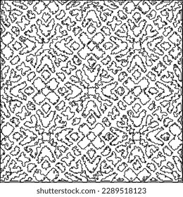 Texture with figures from lines.Abstract grunge texture. Black and white pattern for web page, textures, card, poster, fabric, textile. Monochrome graphic repeating design. 