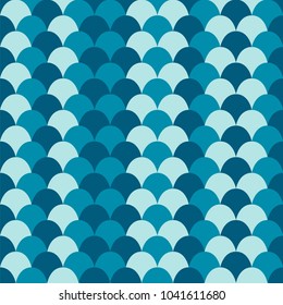 Texture of fish scales. Background in blue colors. Seamless vector pattern. Nice for wallpaper, banner, fabric, paper, scrapbook, backdrop.